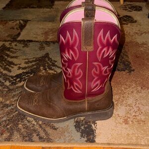 Ariat Burgundy and Brown Western Boots